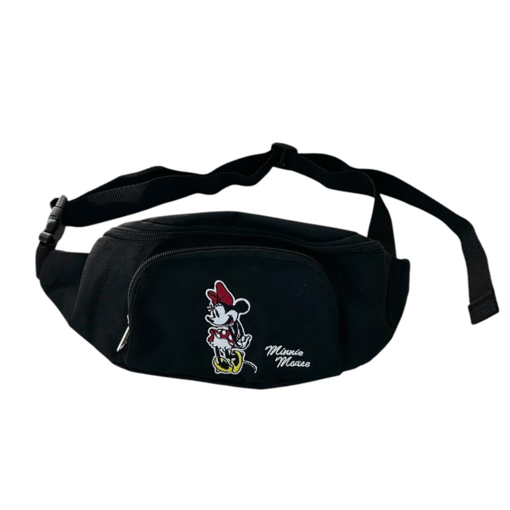 Disney Embroidered Minnie Mouse Black Fanny Pack Waist Bag